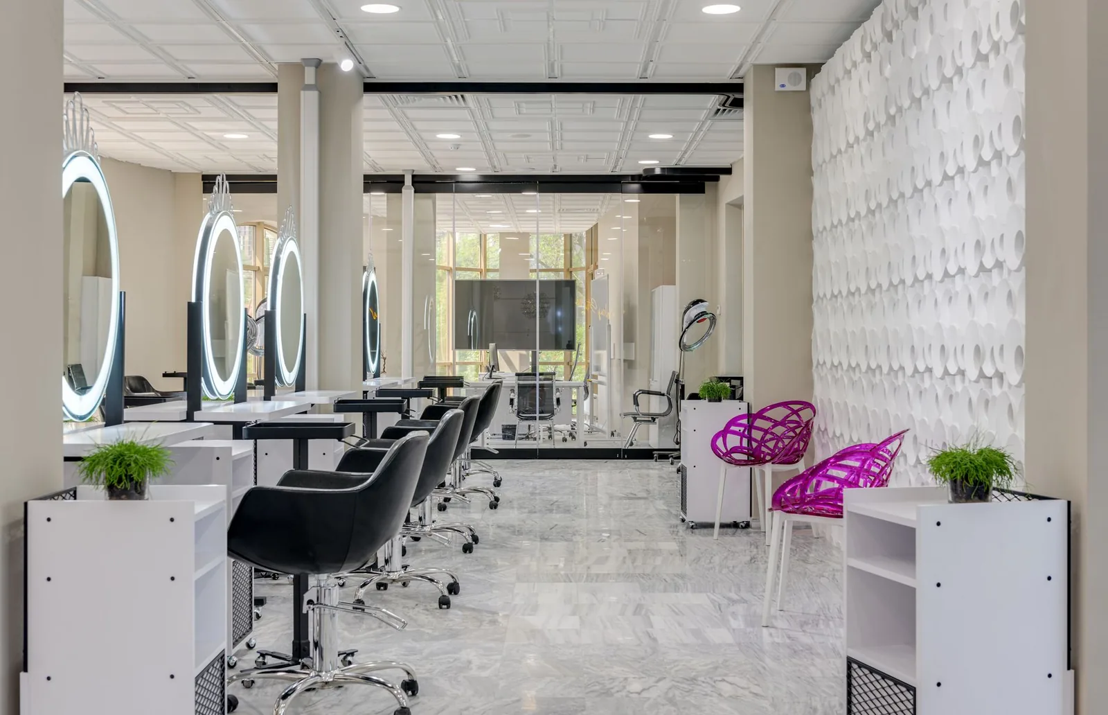 Modern hair salon interior showcasing the best appointment booking app environment for salons in 2026