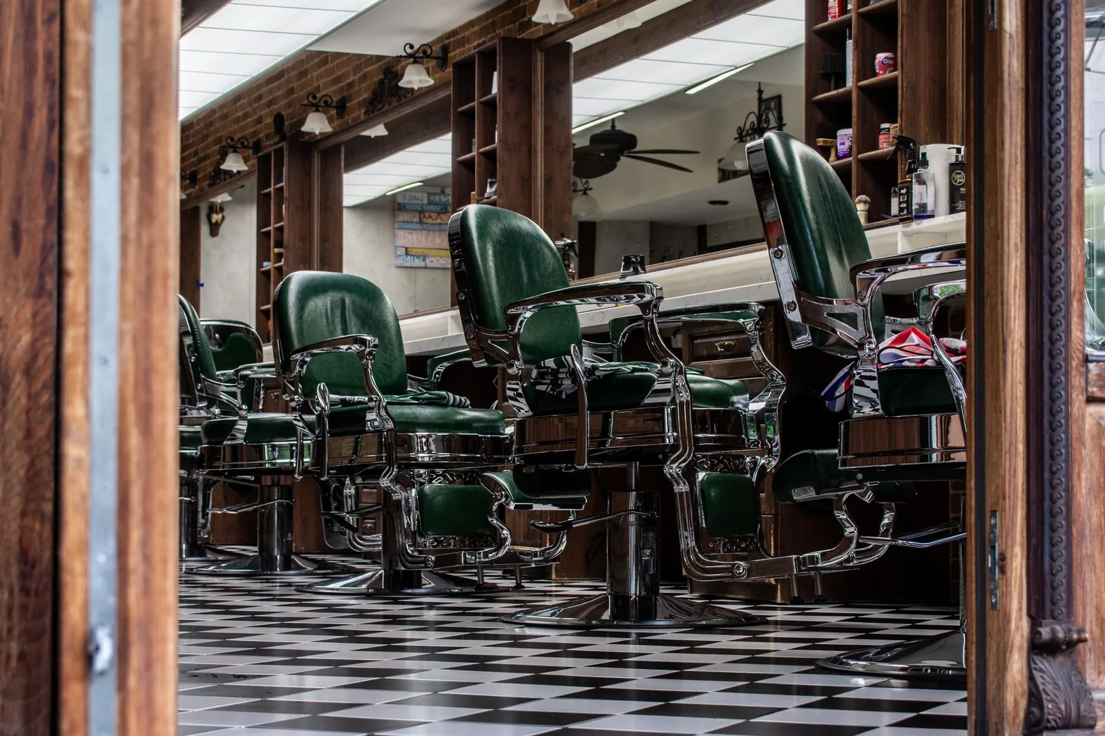 Classic barbershop chair where clients book appointments through online scheduling apps